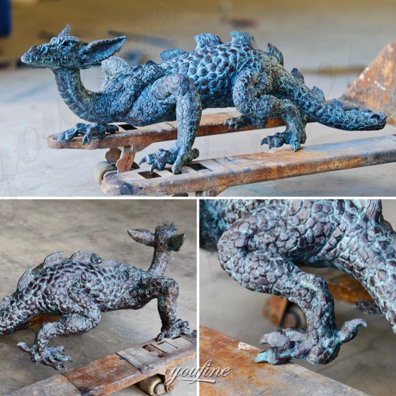 finished large bronze dragon statue