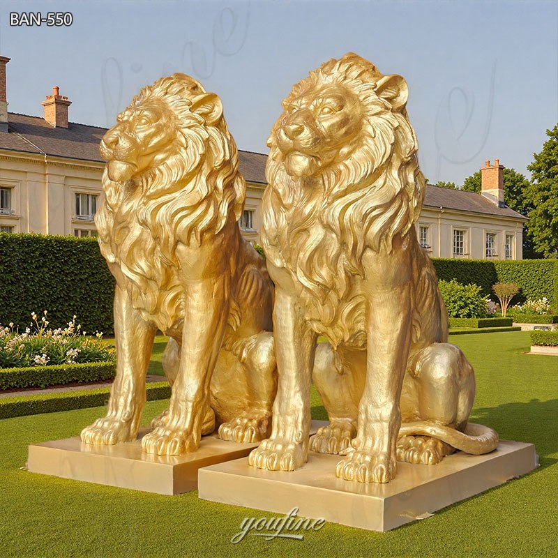 gold lion sculpture