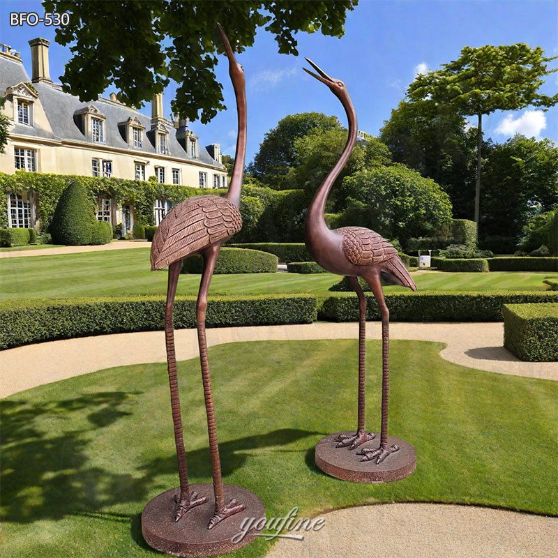 heron brass sculpture