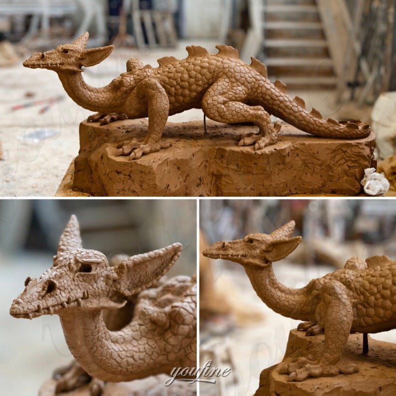 large bronze dragon statue clay model