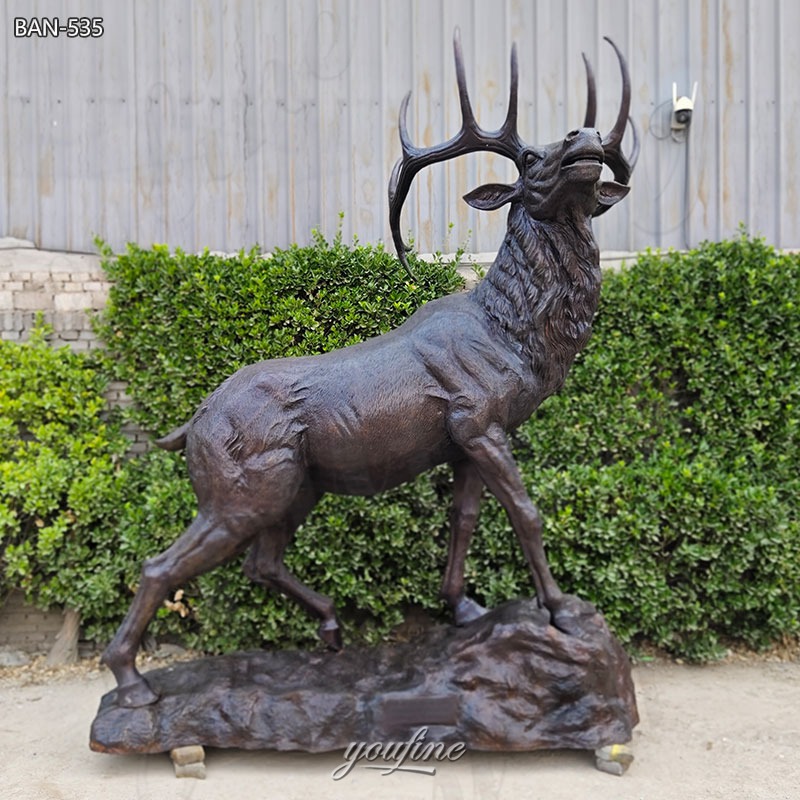large reindeer bronze sculpture