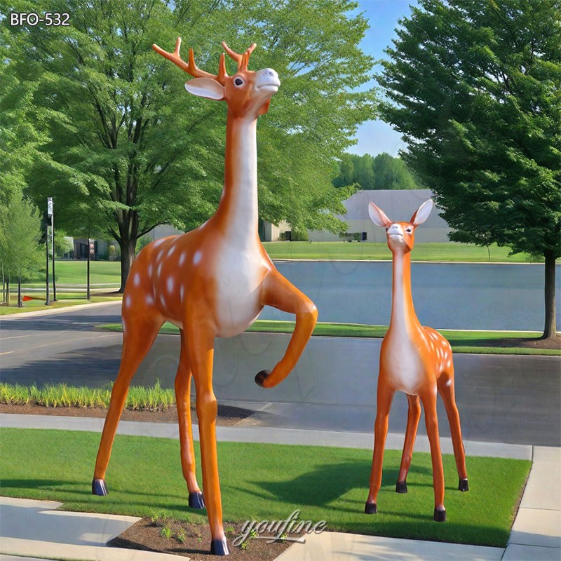 life size deer lawn statues