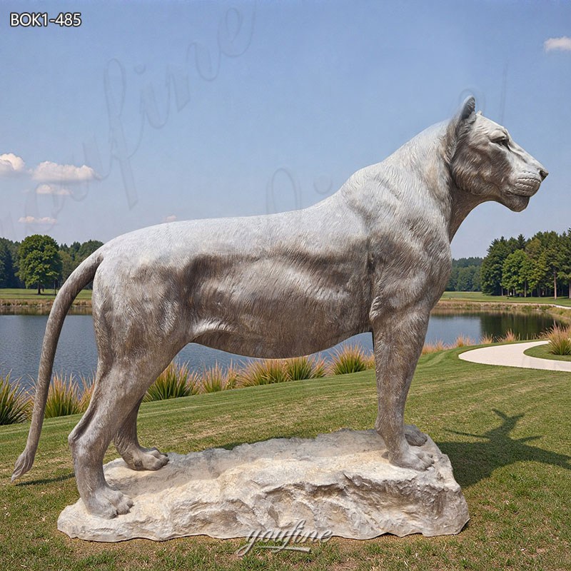 lioness bronze sculpture