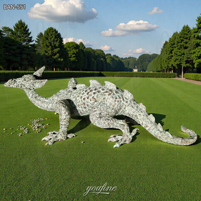 outdoor large bronze dragon sculpture