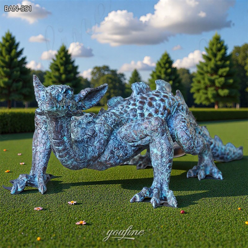 outdoor large bronze dragon statue