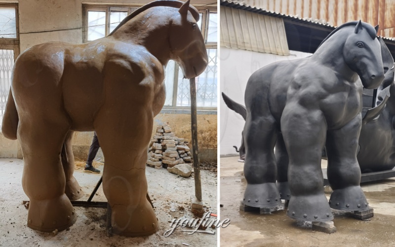 Botero-Style Horse SCULPTURE