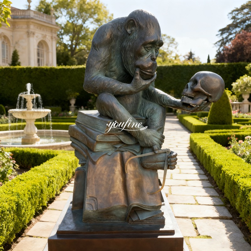 Bronze Philosophy Darwin Monkey Statue
