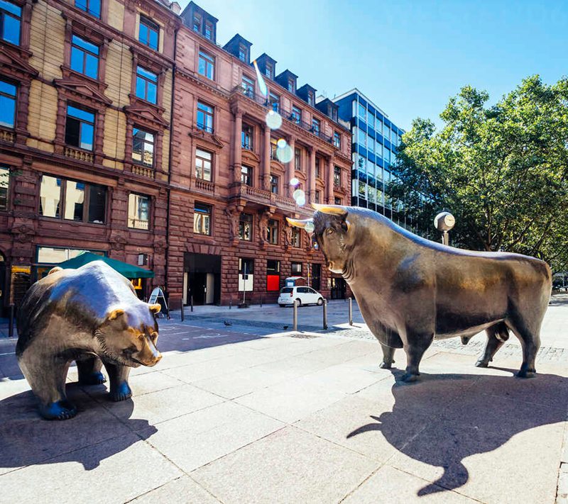Bull and Bear at Frankfurt Stock Exchange