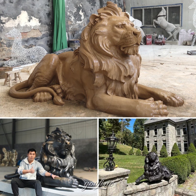 Lying Lion Statue Clay Model $ Finished $ Feedback