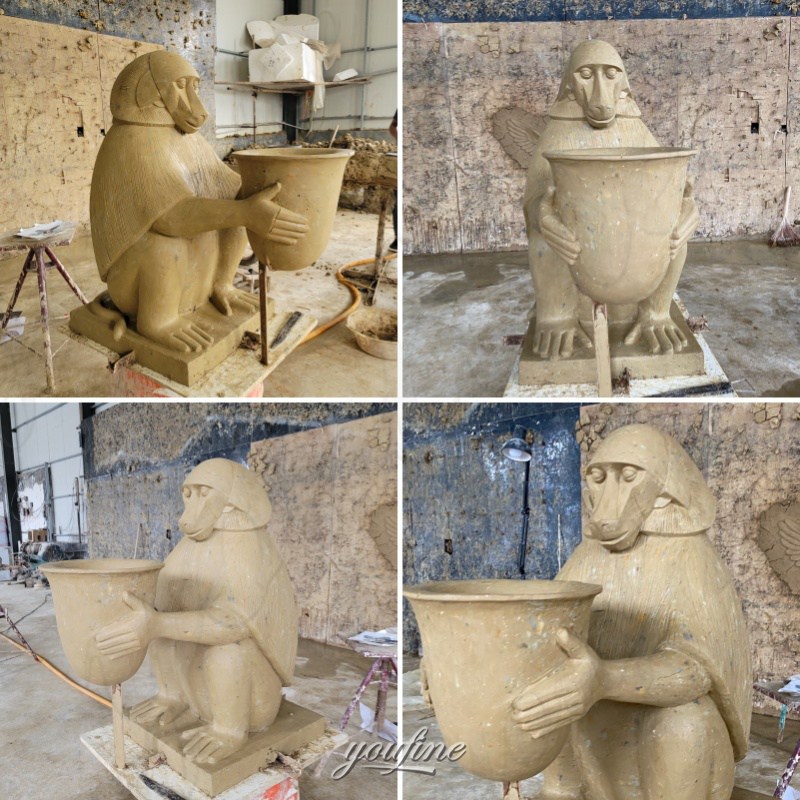 baboon lamp clay model