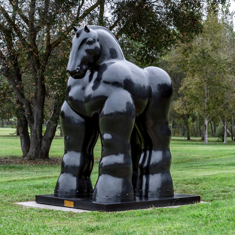 black fernando botero horse