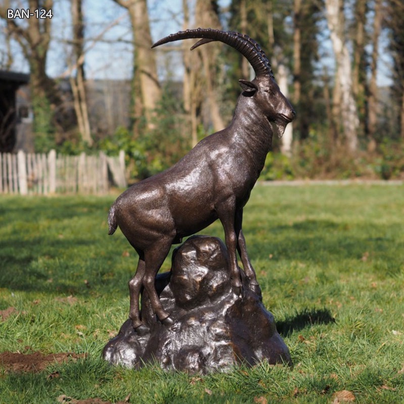 bronze alpine ibex sculpture