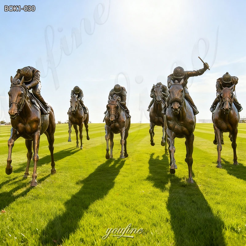 bronze race horse statue