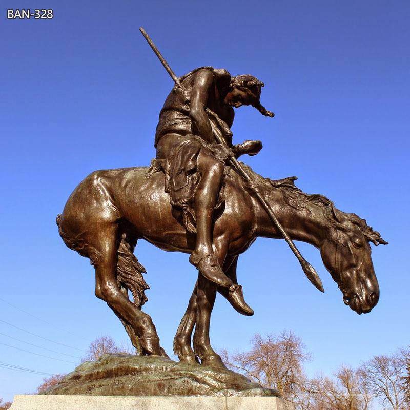 bronze statue indian on horse
