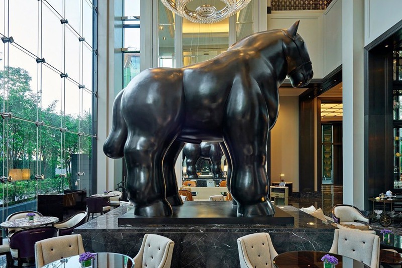 fernando botero horse sculpture for restaurant