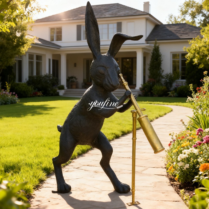 telescope outdoor hare sculpture