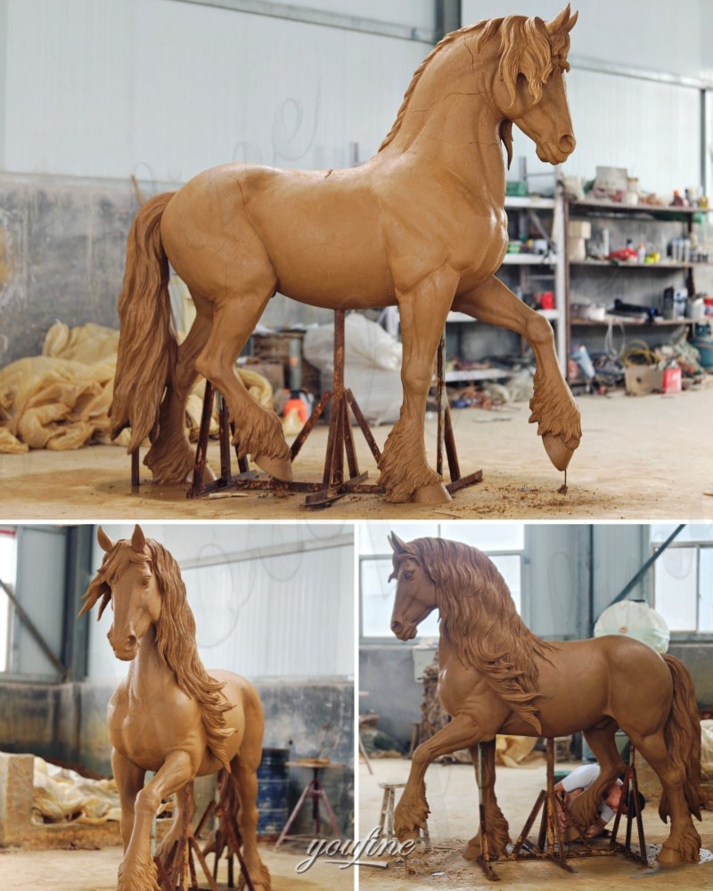 Large Outdoor Horse Statue clay model