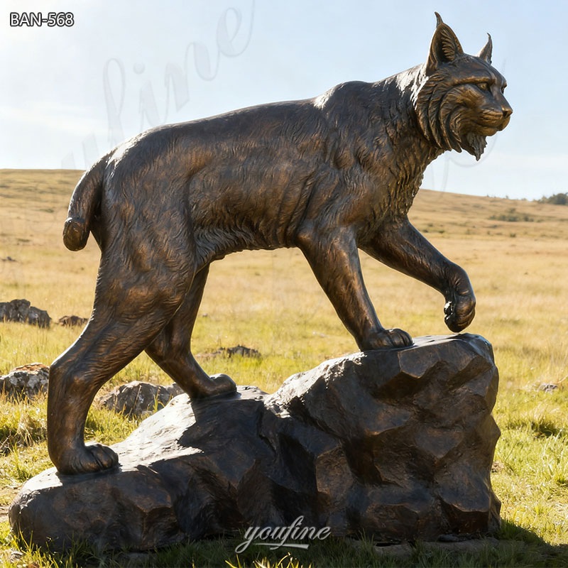 bronze life size bobcat