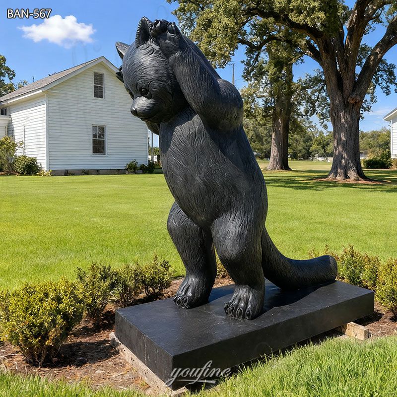 bronze red panda statue