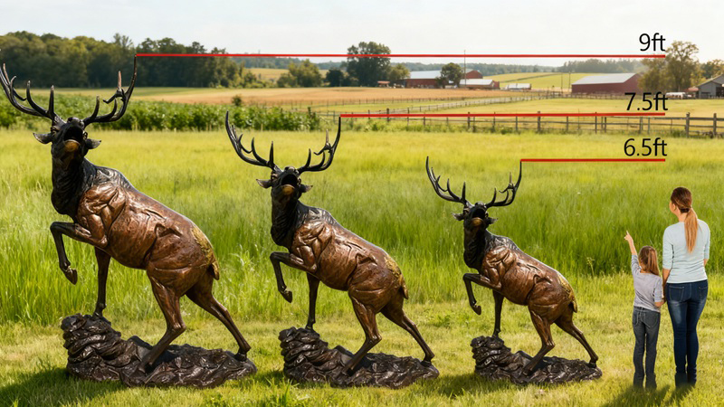 deer statue size