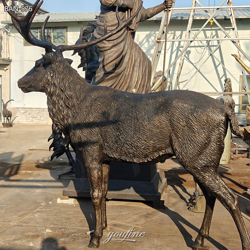 finished elk yard statue