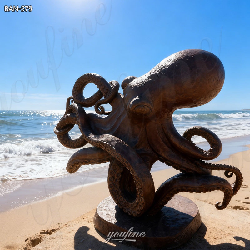 large bronze octopus sculpture