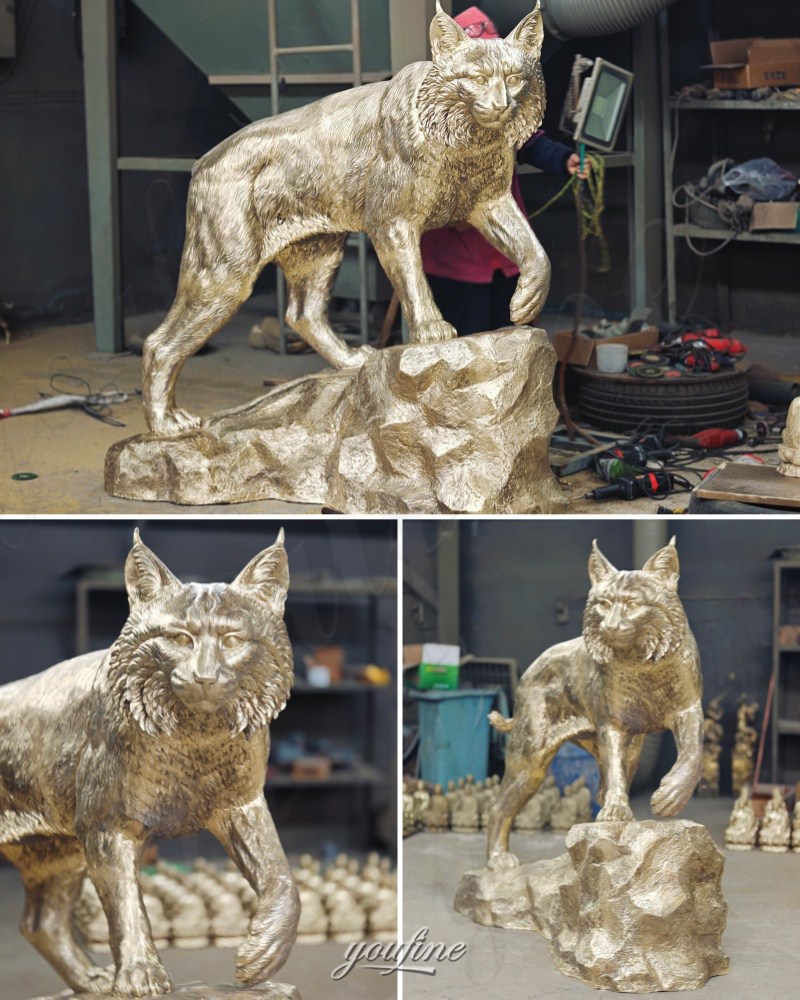 life size bobcat after polishing