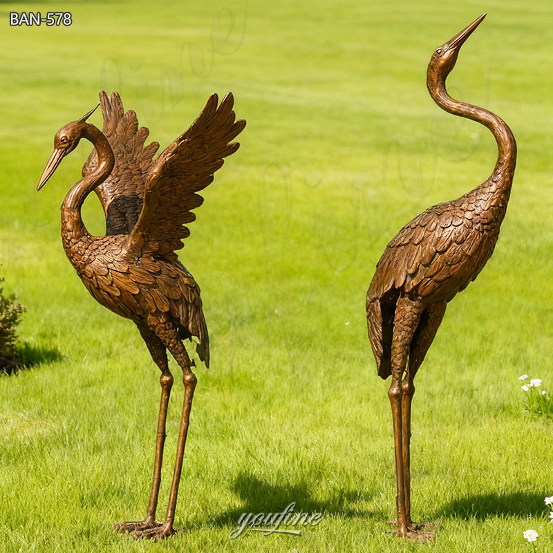 outdoor heron statues