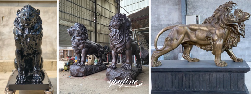 Different Lion Pose Statue