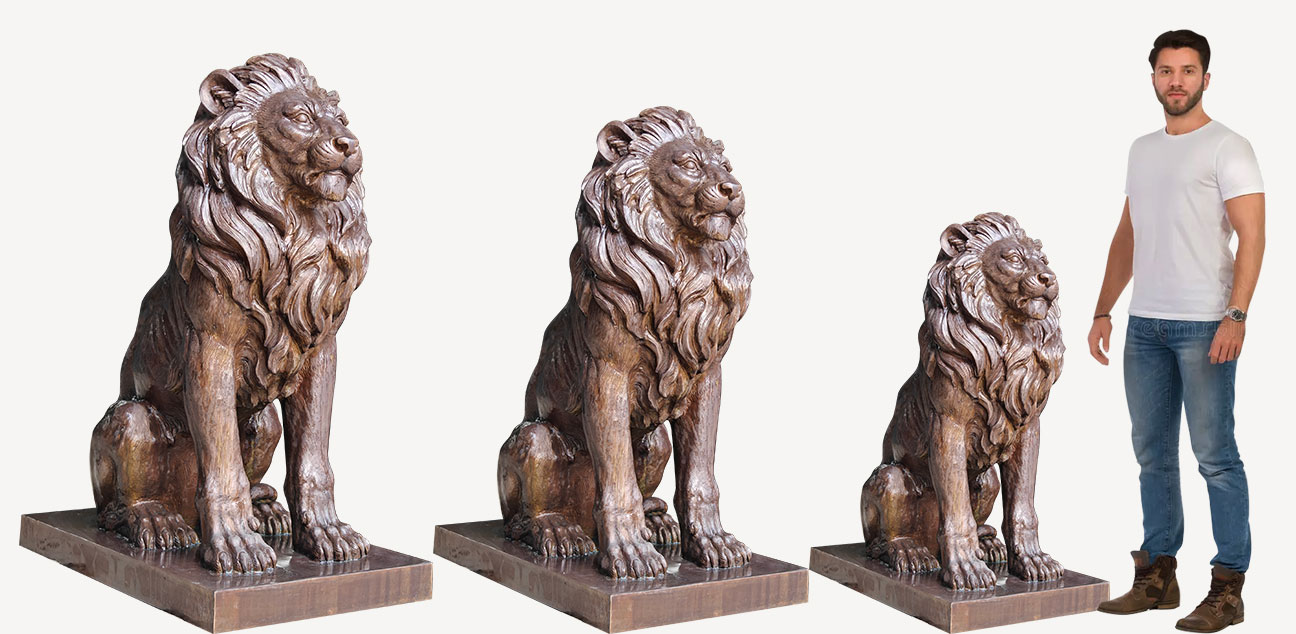 Different-Size-of-lion-statue
