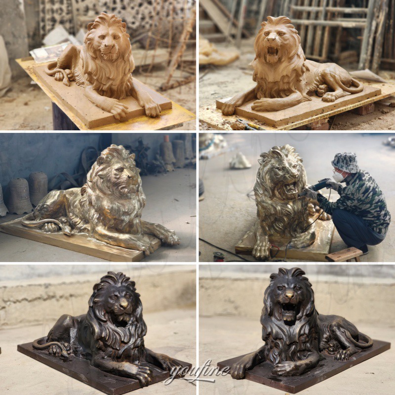 HSBC Lion Clay Model & Polishing & Finished Sculpture