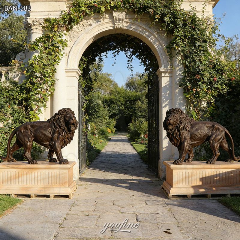 bronze large lion sculptures