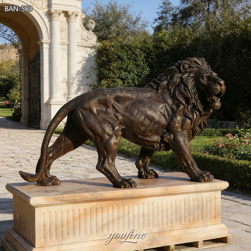 bronze large lion statue