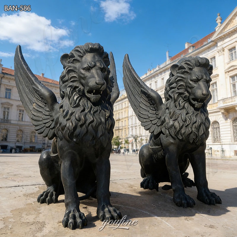 flying lion statue