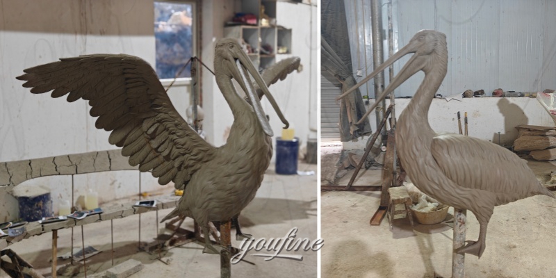 garden pelican sculptures Clay Model