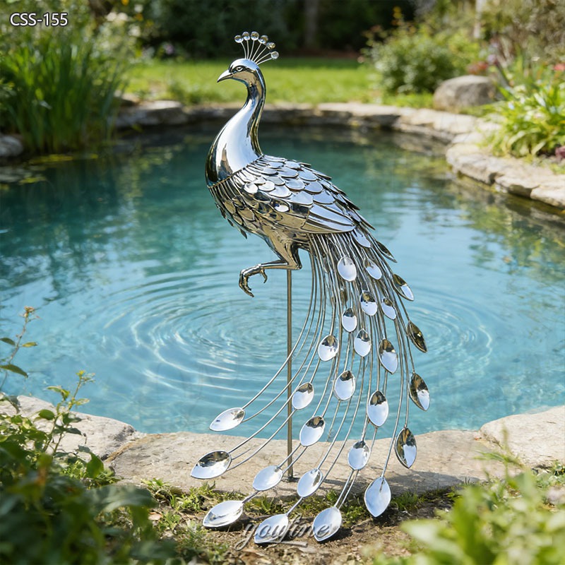 large metal peacock sculpture