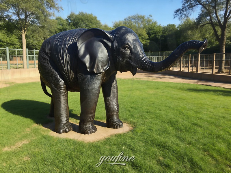 bronze elephant garden statue