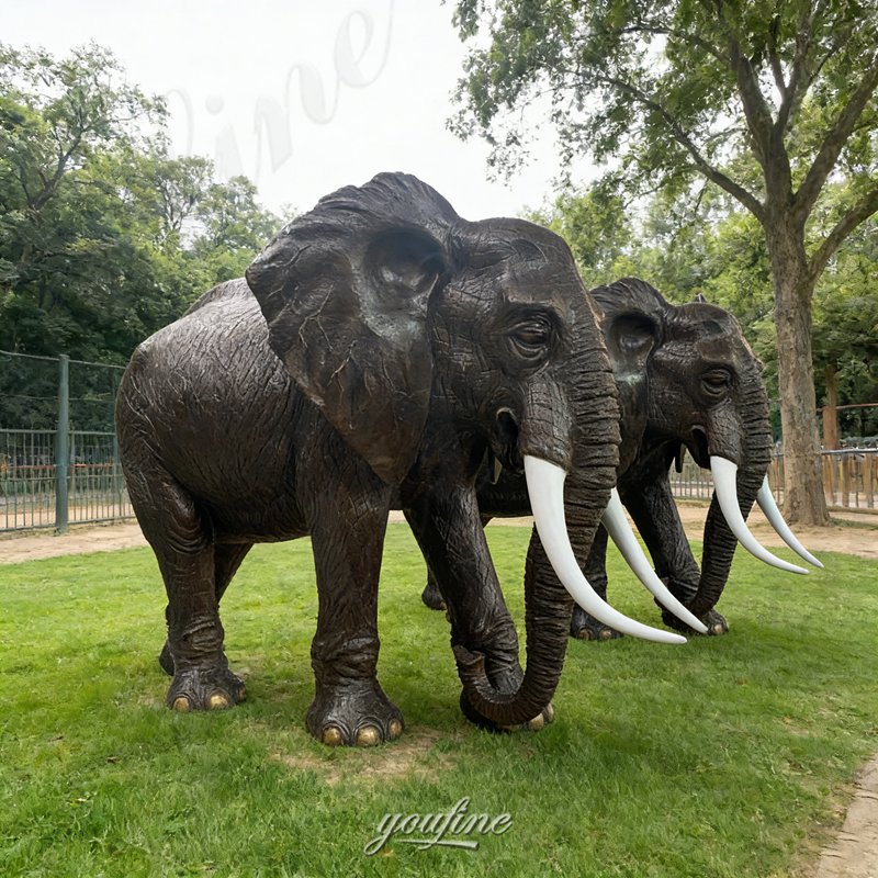 bronze elephant statues for zoo