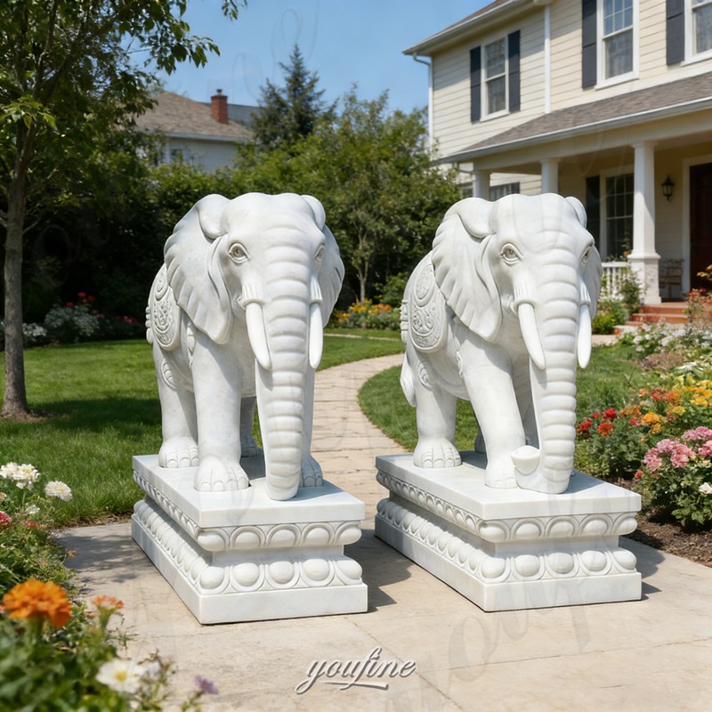 marble garden elephant statue