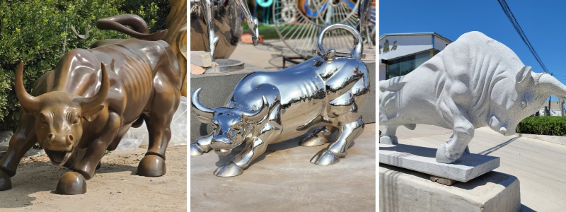 Bull Statue in Different Material