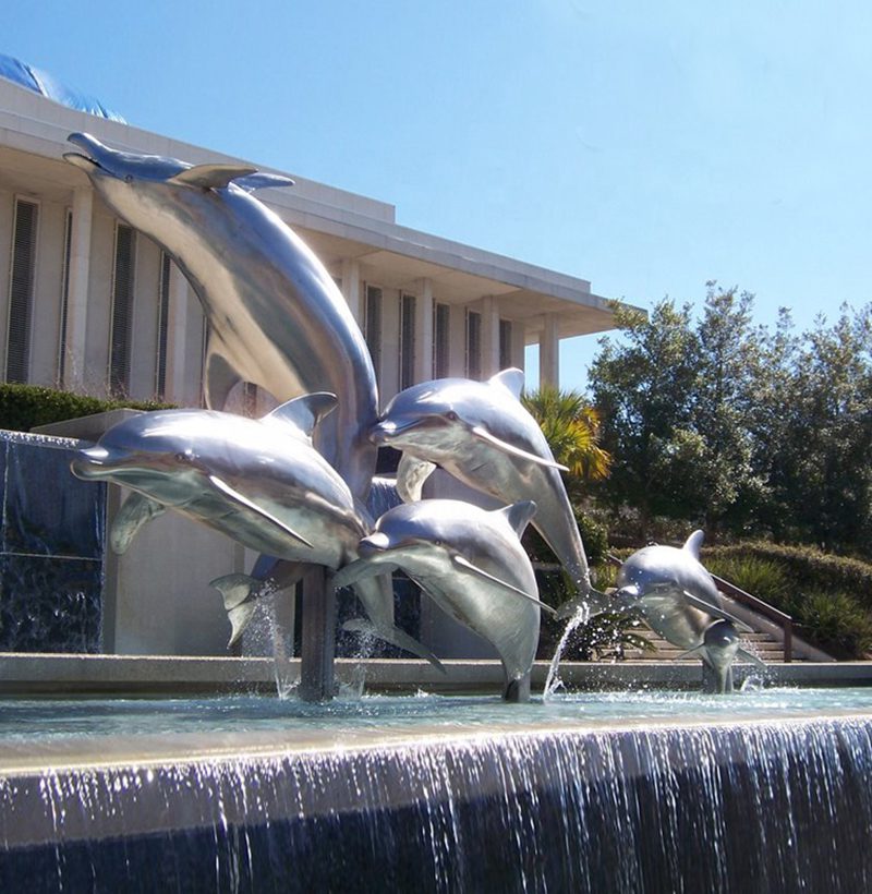 Stainless Steel Dolphin Fountain