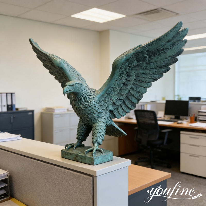 patina eagle statue for office