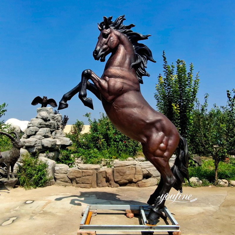 Finished Bronze Rearing Horse Statue