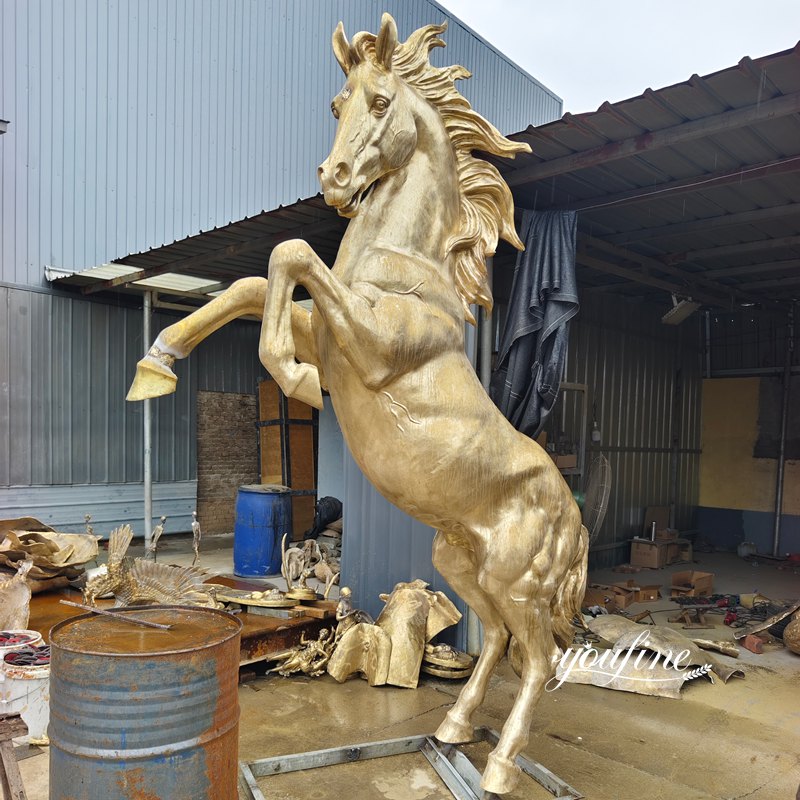 Life Size Horse Statue after Polishing