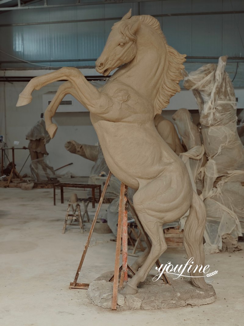 life size horse clay model