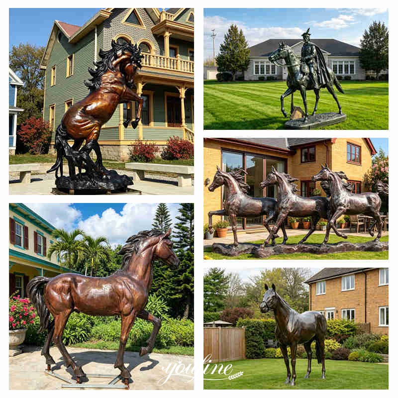 the horse statue in garden