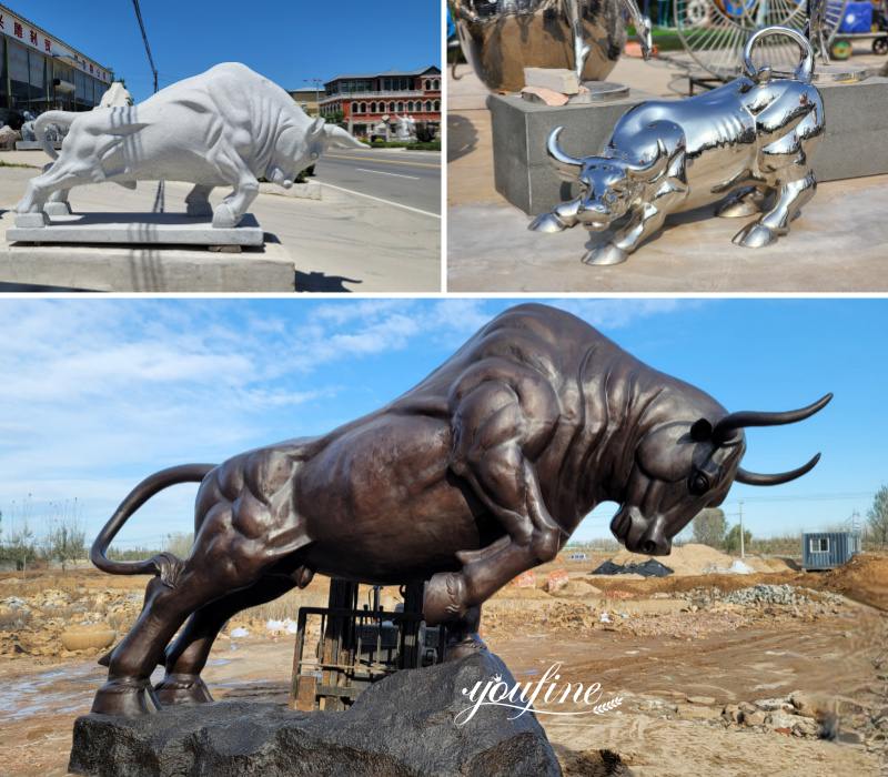 Bull Statue in Different Materials