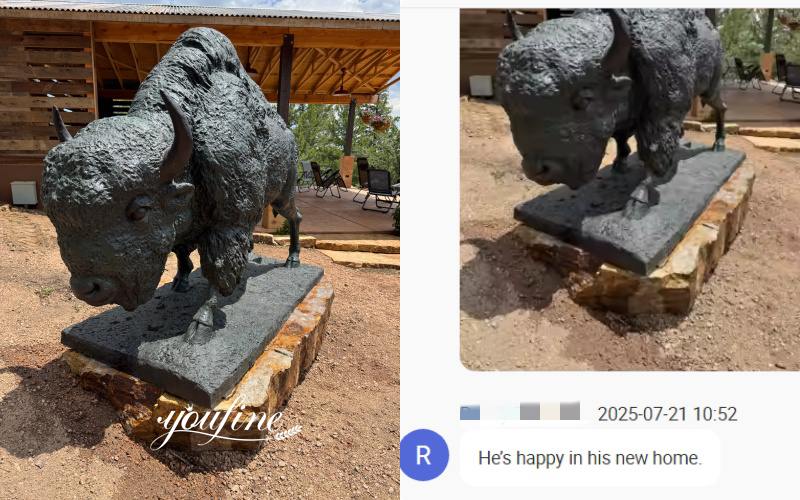 Life Size Bronze Bison Garden Statues Feedback