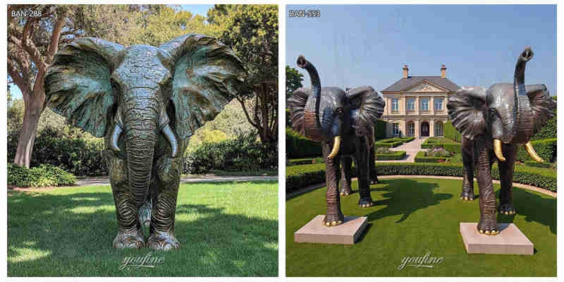a single elephant statue vs. a pair of elephant statue