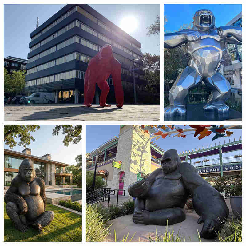 gorilla statue in landscape design